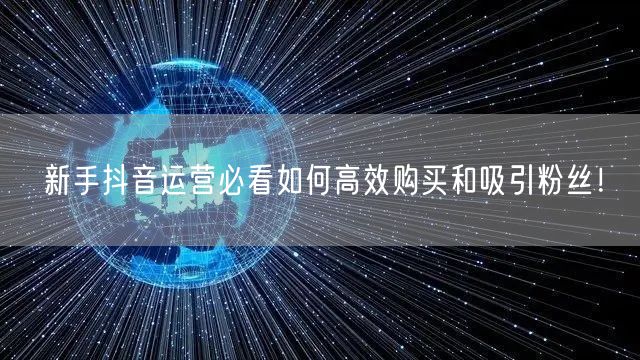 新手抖音运营必看如何高效购买和吸引粉丝！